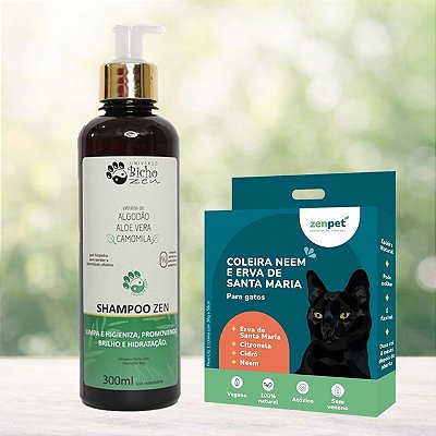 Kit Coleira Zenpet Gatos + Shampoo Zen
