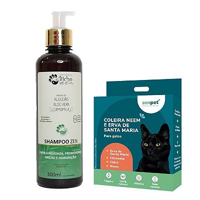 Kit Coleira Zenpet Gatos + Shampoo Zen