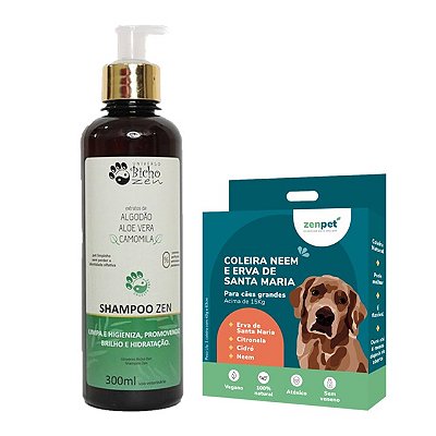 Kit Coleira Zenpet Cães Grandes + Shampoo Zen