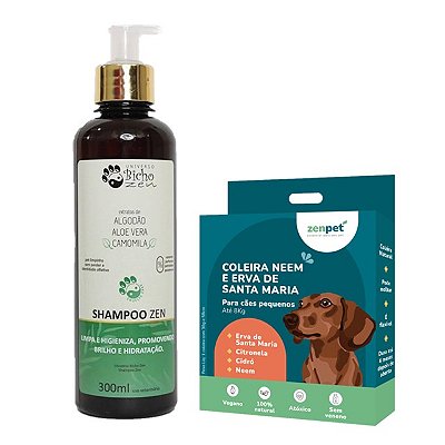 Kit Coleira Zenpet Cães Pequenos + Shampoo Zen