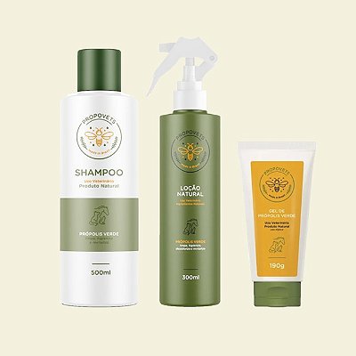 Kit Alívio da Coceira Natural para Cães e Gatos – Própolis Verde - Propovets