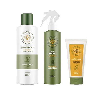 Kit Alívio da Coceira Natural para Cães e Gatos – Própolis Verde - Propovets
