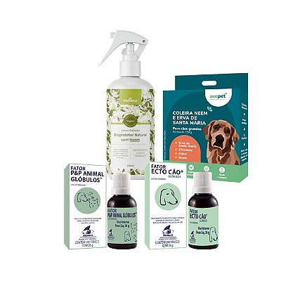 Kit Escudo Bioprotetor Natural Completo Zenpet | Repelente Natural para Cães