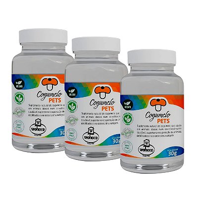 Kit 3 Suplementos para Aumento de Imunidade Cordyceps Militaris - Cogumelo Pets 30g - Wohaco Vet