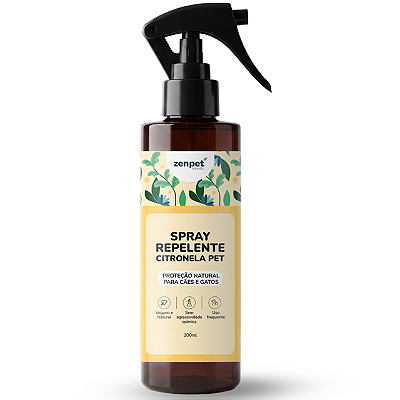 Spray Repelente Natural de Citronela para Cães e Gatos 200 ml | Zenpet