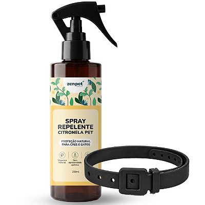 Kit Repelente Spray Citronela Pet e Coleira Natural | Zenpet