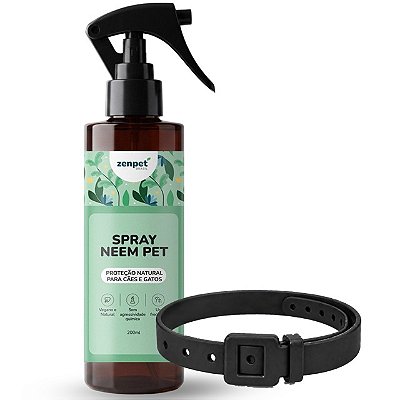 Kit Repelente Spray Neem Pet e Coleira Natural | Zenpet