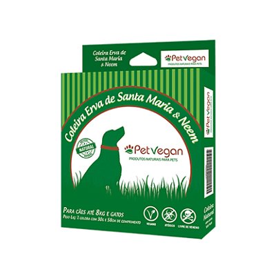Coleira Repelente Natural para Cachorro Erva Santa Maria Neem PetVegan
