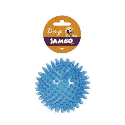 Brinquedo para Cachorro Bola Espinho com Som Azul G Jambo Pet