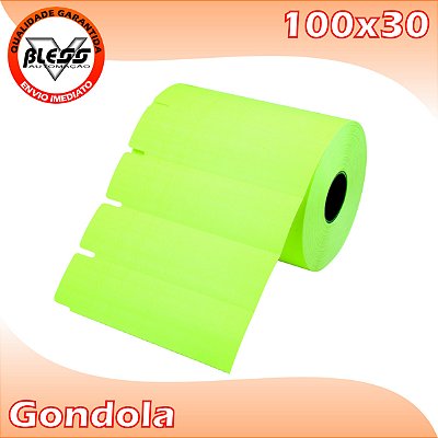 Etiqueta Gôndola 100x30 Amarelo Fluorescente - 5 Rolos