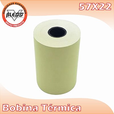 Bobina Térmica 57x22 Amarelo - 30 Rolos