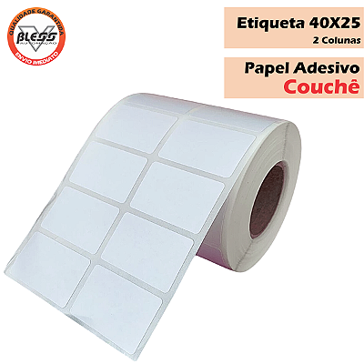 Etiqueta Couchê 40x25  2 Colunas - 10 rolos