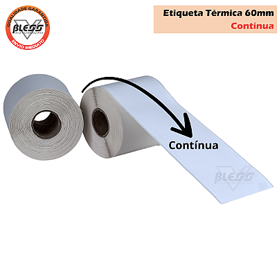Etiqueta Térmica Continua 60mm - 16 Rolos - 25 Metros
