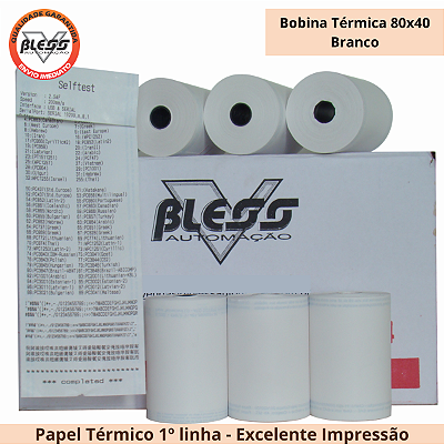 Bobina Térmica 80x40 - 30 Rolos - Branca