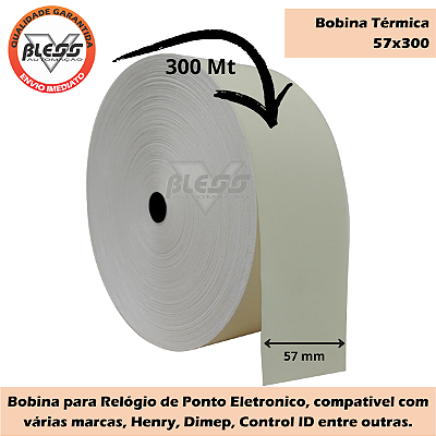 Bobina Térmica 57x300 - 5 rolos