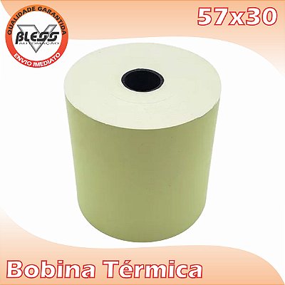 Bobina Térmica 57x30 Amarela - 30 Rolos