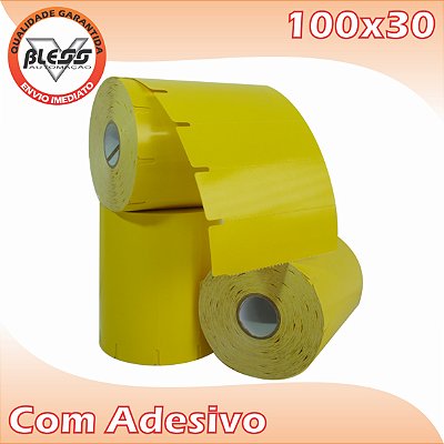 Etiqueta Gôndola 100x30 Amarelo Gema adesivo - 5 Rolos