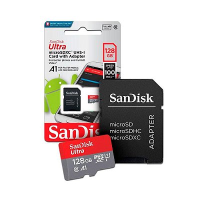 Cartão Microsd Sandisk Ultra 128gb Classe 10 Com Adaptador