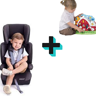 Cadeira para automóvel + Brinquedo Fazenda
