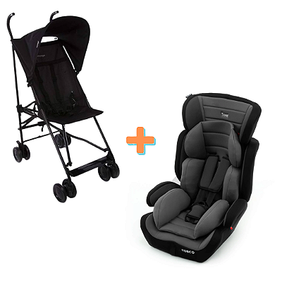 Cadeira para automóvel + carrinho guarda-chuva