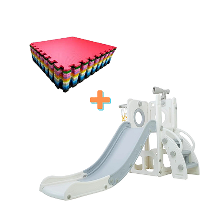 Kit escorregador luneta + tatame 12 pçs