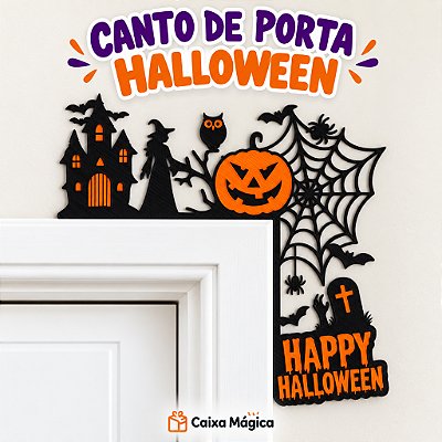 Decoração de Canto de Porta Happy Halloween | Enfeite de Halloween Impressa em 3D