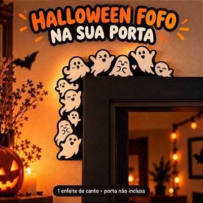 Enfeite de Canto de Porta Fantasminhas | Decoração de Halloween Impressa em 3D