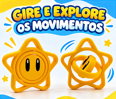 Kit Lembrancinha de festas | Estrela Super Mario Fidget Giratório | Gyro Fidget Impresso em 3D