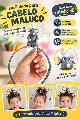 Ratatouille Tiara Fantasia Chef Disney Cozinheiro Remy Festa | Cabelo maluco