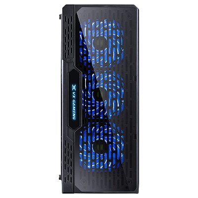 Gabinete Gamer Lumia Com Lateral Acrílica Preto 3X Fan Frontal Led 7 Cores E Cover De Fonte [F018]