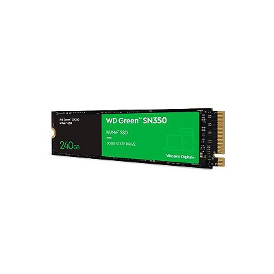 Ssd Wd 240Gb Green M.2 2280 Sn350 Nvme Pcie Wds240G2G0C -  Leitura 2400Mb/S Gravação 900Mb/S [F018]