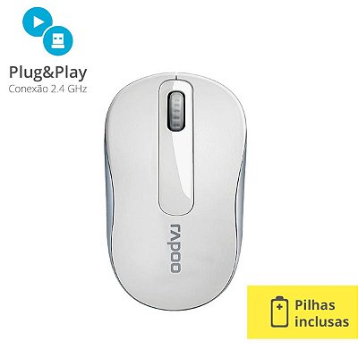 Mouse Sem Fio 1000Dpi Ra008 Branco [F018]