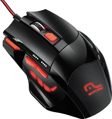 Mouse Gamer Com Rapid Fire Usb 2400Dpi Preto E Vermelho Mo236 [F018]