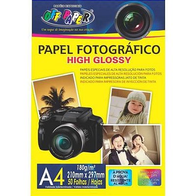 Papel Foto High Glossy 180Gr / A4 Pct C/20