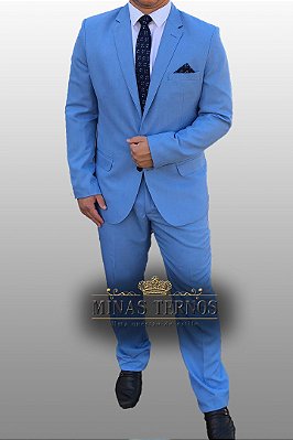 COSTUME MICROFIBRA AZUL BEBÊ LUXO (Calça e Paletó)