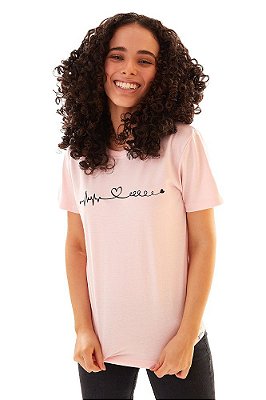 Camiseta Batimentos de Uma Cacheada - Rosa - Super Cacheada