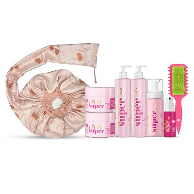 Kit Finalizadores + Touca Difusora Prosperidade + Escova Flex Ricca - Super Cacheada