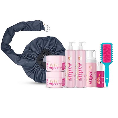 Kit Finalizadores + Touca Difusora + Escova Flex Ricca - Super Cacheada