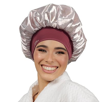 Touca de Cetim Premium Antifrizz Dupla Face Aba Flexível Amanhecer - Super Cacheada