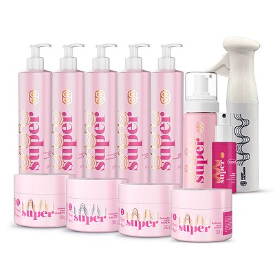 Kit Super Completo + Borrifador de Jato Contínuo - Super Cacheada