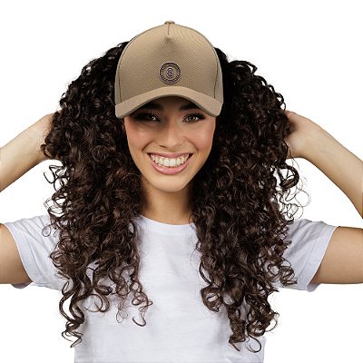 Boné Aberto com Revestimento Interno de Cetim - Ilha das Claras - Super Cacheada