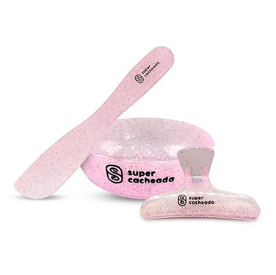 Kit Cuba + Espátula + Piranha Glitter - Super Cacheada