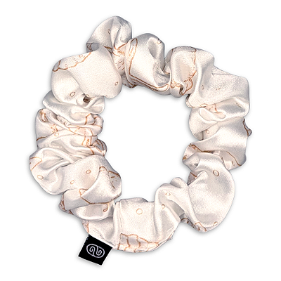 Xuxinha Tradicional de Cetim Premium Antifrizz Pérolas do Mar - Branca - Super Cacheada