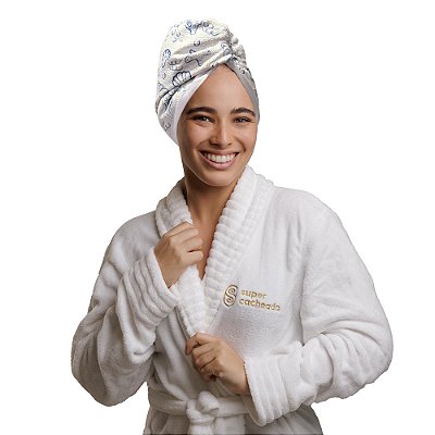Toalha Turbante De Microfibra Antifrizz Pérolas do Mar - Super Cacheada