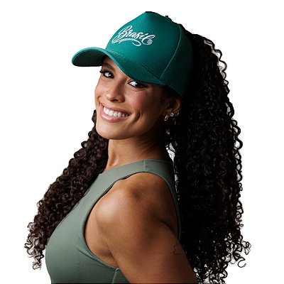 Boné Aberto com Revestimento Interno de Cetim Coleção Super Brasileira - Verde - Super Cacheada