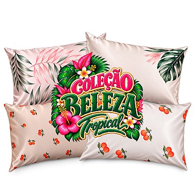 Fronha de Cetim Antifrizz Coleção Beleza Tropical - Super Cacheada