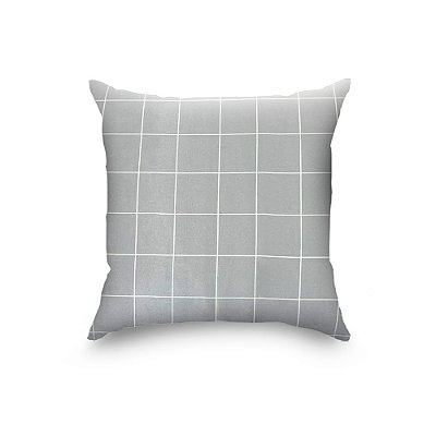 Capa de Almofada de Cetim Antifrizz Premium Super Comfy Quadriculada Cinza - Super Cacheada