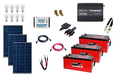 Kit Gerador de Energia Solar Off Grid 450Wp