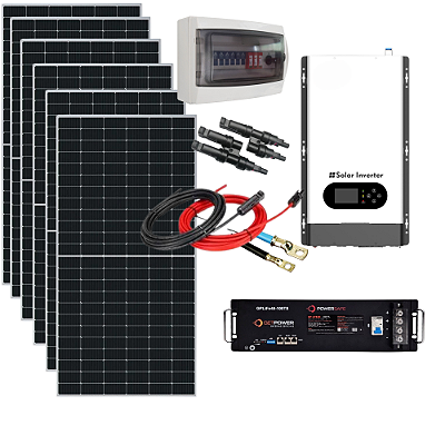 Kit Gerador de Energia Solar Off Grid c/ Inv-car - 2,34kWp 48V Lítio