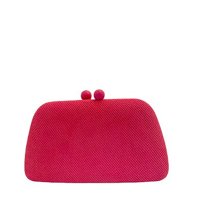 Bolsa clutch arredondada- Rosa chiclete